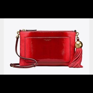 Tory Burch Ombre Tassel Crossbody in Exotic Red